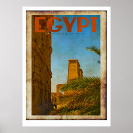 Vintages ägyptisches Tempelreisepopster Poster