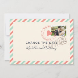 Vintages Airmail Hochzeitdatum Neues Foto Save The Date