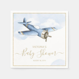 Vintages Airplane Babyduschpapier Napkins Serviette