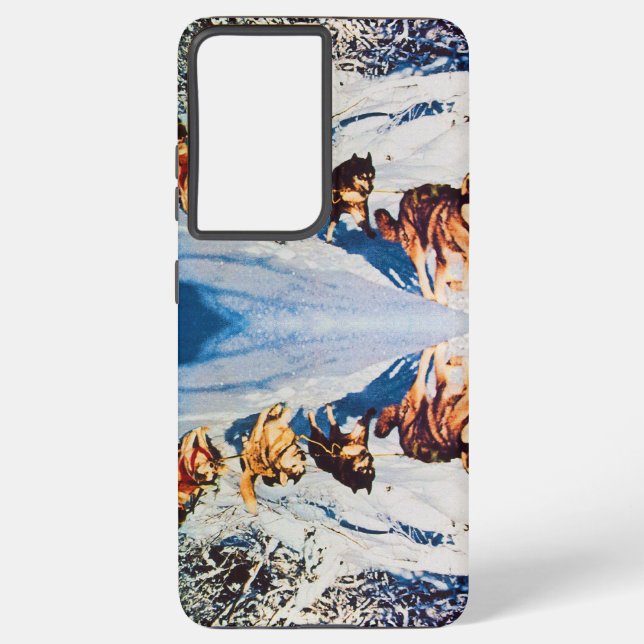 Vintages Alaska eskimo Malamute Schlittenrennen Samsung Galaxy Hülle (Rückseite)