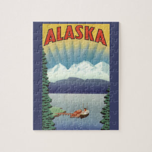Vintages Alaska Reiseplaner Kunst, Landschaftliche