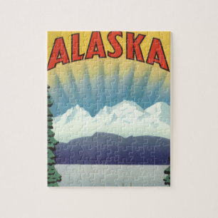 Vintages Alaska Reiseplaner Kunst, Landschaftliche