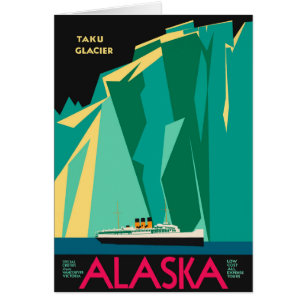 Vintages Alaska Reiseplaner Kunst, Taku Gletscher