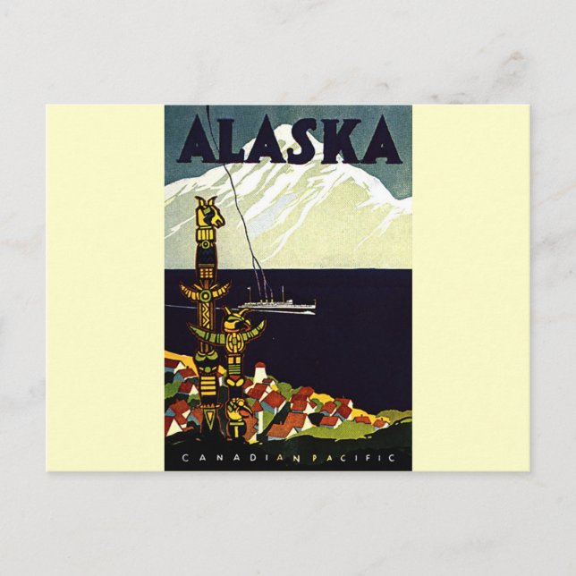 Vintages Alaskla-Logo Postkarte (Vorderseite)