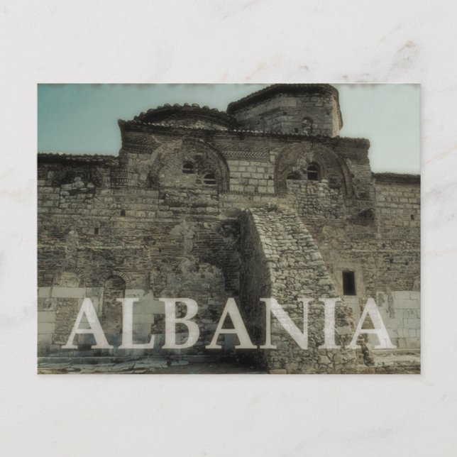 Vintages Albanien Postkarte (Vorderseite)