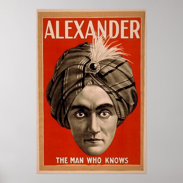 Vintages Alexander Psychic Magician Poster (Vorne)