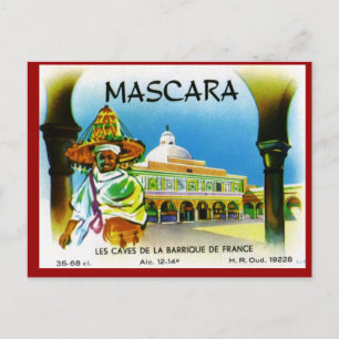 Vintages algerisches Weinetikett, Mascara 1 Postkarte