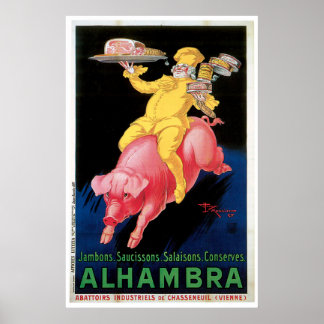 Vintages Alhambra-Poster - ab 11.20 Uhr Poster