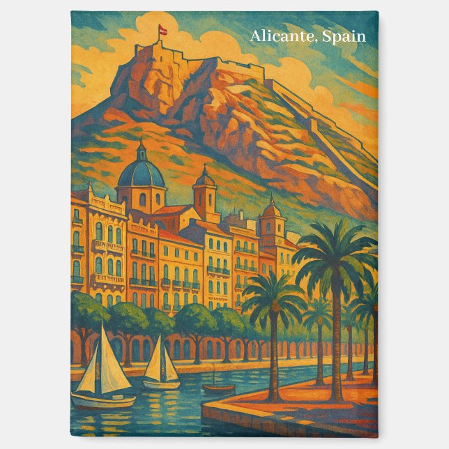 Vintages Alicante Spanien Magnet (Vorderseite)
