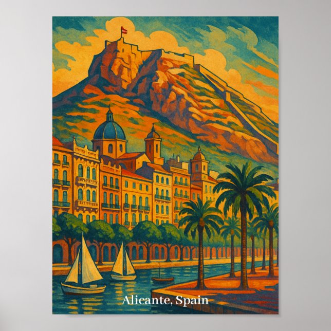 Vintages Alicante Spanien Poster (Vorne)
