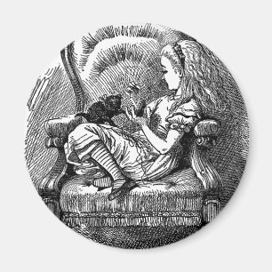 Vintages Alice im Wunderlandbuchzeichnen Magnet