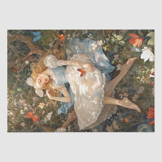 Vintages Alice-Träumen von Wonderland Seidenpapier (Vorderseite)