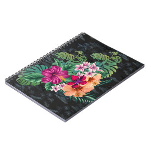 Vintages Aloha Shirt Print mit Hibiskus-Notebook Notizblock