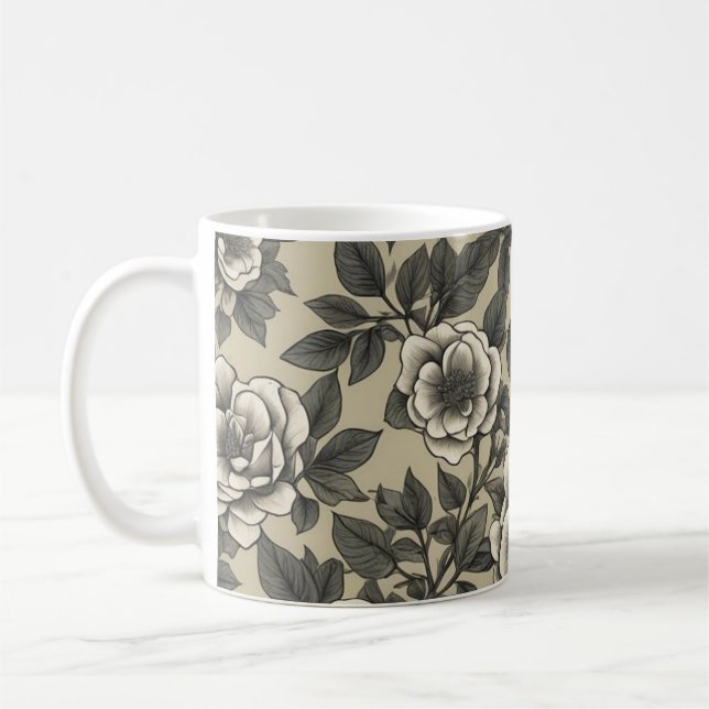 Vintages Alpenrose-Muster Kaffeetasse (Links)