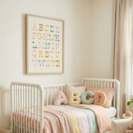 Vintages Alphabet in Pastellfarben Poster