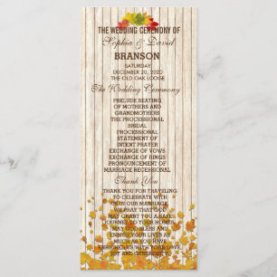 Vintages Alt-Holz-Hochzeit im Herbst-Programm Programm