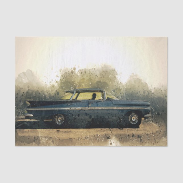 Vintages Altauto Seidenpapier (Vorderseite)