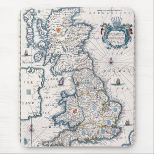 Vintages altbritisches Kartendesign Mousepad