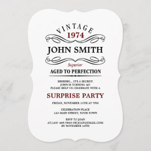 Vintages Alter bis Perfektion Funny Geburtstag Ein Einladung