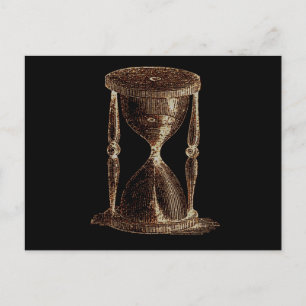 Vintages altertes Light Steampunk Alchemy Hourglas Postkarte