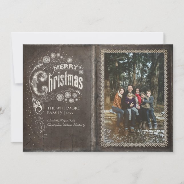 Vintages Altes Buch Frohe Weihnachten Foto (Vorderseite)