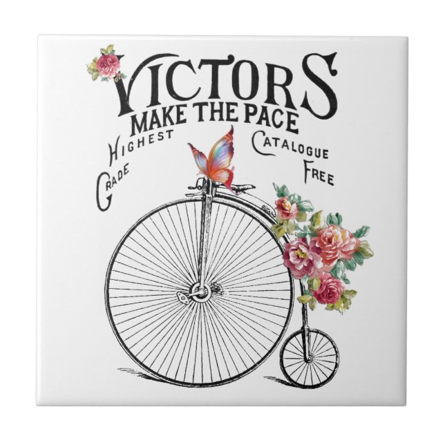 Vintages altes Fahrrad Fliese (Vorderseite)