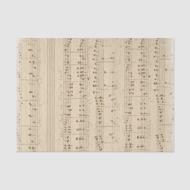 Vintages altes Musikblatt Seidenpapier (Vorderseite)