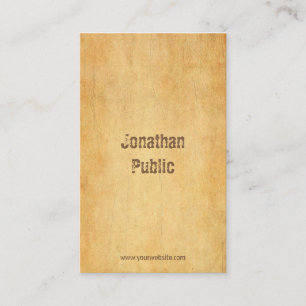 Vintages altes Papier Druckknopf Beruflich Visitenkarte