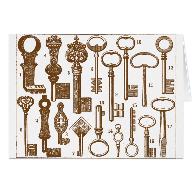 Vintages altmodisches antikes SchlüsselSet (Vorderseite (Horizontal))