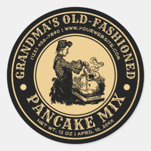 Vintages, altmodisches Pancake Mix Label Runder Aufkleber
