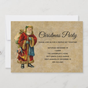 Vintages altmodisches Weihnachtsfest im Weihnachts Einladung
