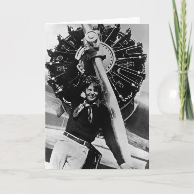 Vintages Amelia Earhart Foto Karte (Vorderseite)