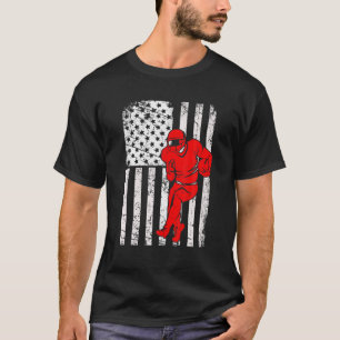 Vintages American Flag Football Lover Team Retro 4 T-Shirt