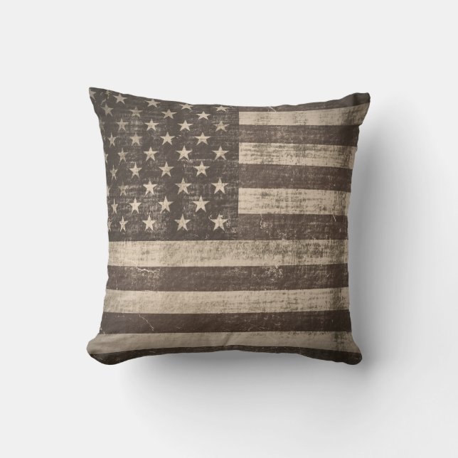 Vintages amerikanische Flaggen-Kissen Kissen (Vorderseite)