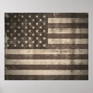 Vintages amerikanische Flaggen-Plakat Poster