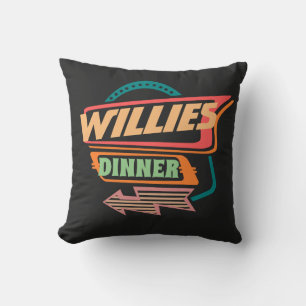 Vintages amerikanisches Dinner Schild im Retro-Sti Kissen