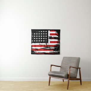 Vintages amerikanisches Flaggenband Wandteppich