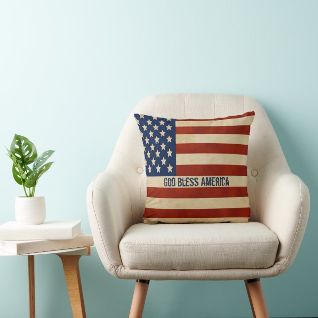 Vintages amerikanisches Flaggenkissen Kissen (Stuhl )