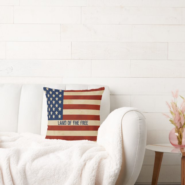 Vintages amerikanisches Flaggenkissen Kissen (Liege)