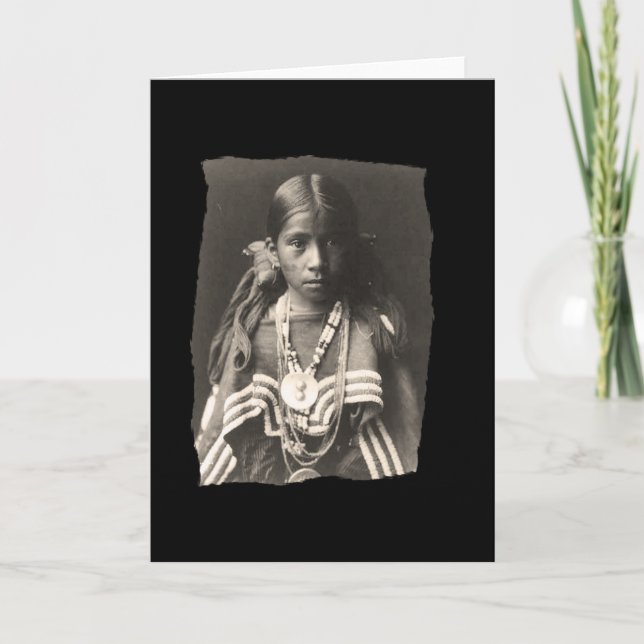 Vintages amerikanisches Jicarilla-Apache-Mädchen a Karte (Vorderseite)
