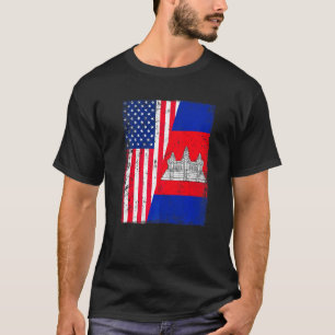 Vintages amerikanisches Kambodscha-Flaggenpatt T-Shirt