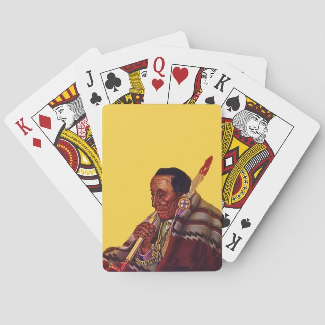 Vintages amerikanisches Kriegerfriedstück Spielkarten (Rückseite)