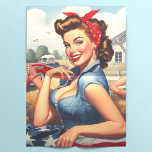 Vintages amerikanisches Landmädchen Seidenpapier