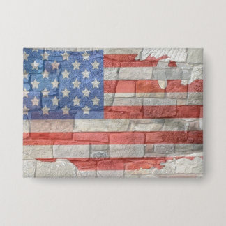 Vintages amerikanisches Patriotic Map Flag an der  Button