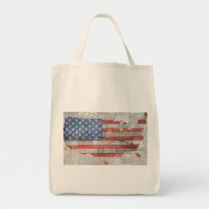 Vintages amerikanisches Patriotic Map Flag an der Tragetasche