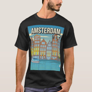 Vintages Amsterdam Travel Poster T - Shirt Day T-S