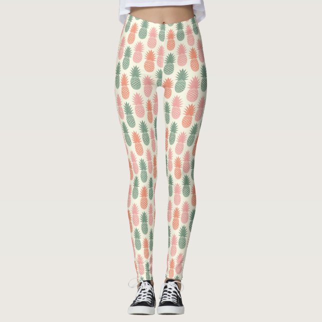 Vintages Ananas-Muster 2 Leggings (Vorderseite)