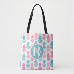 Vintages Ananas-Muster Monogramm Tasche