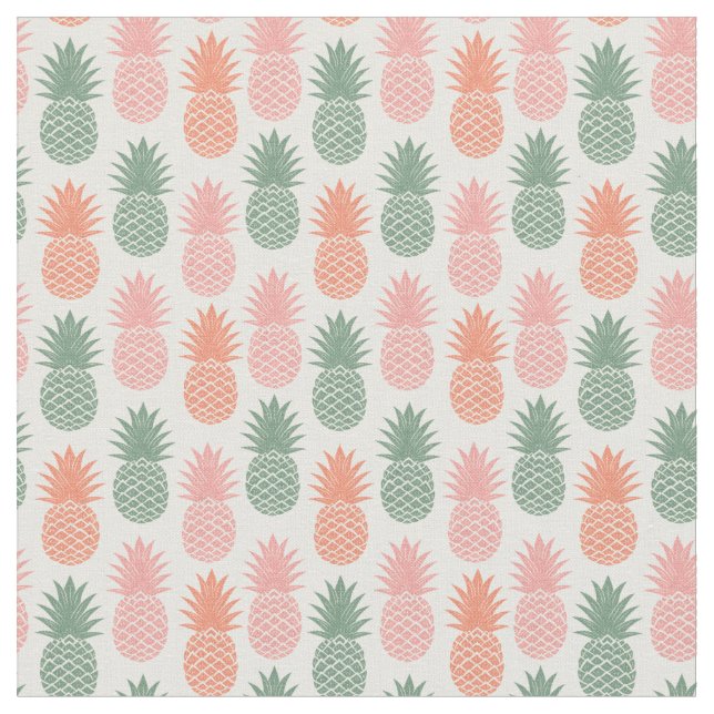 Vintages Ananas-Muster Stoff (Nahaufnahme)