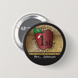 Vintages angeredetes 1. 👩🏫 der Grad des Lehr Button